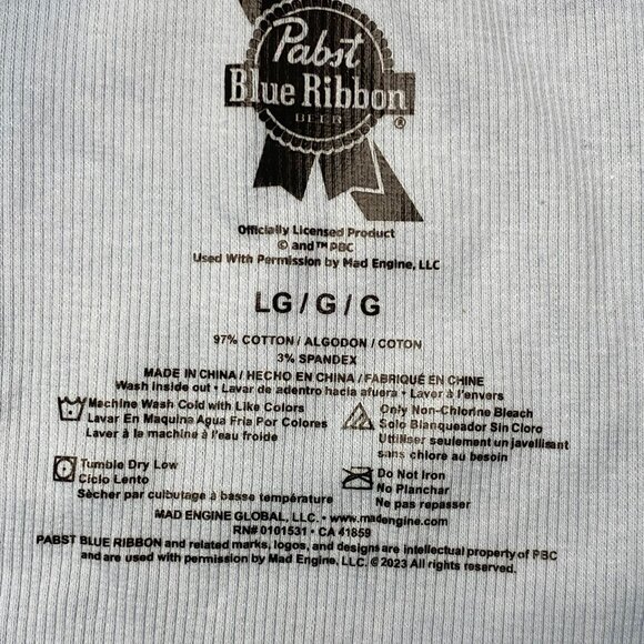 Women’s Light Blue Pabst Blue Ribbon Tank Top - Size L | Soft Stretch Fit | NEW - Picture 3 of 3